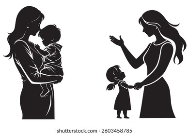 Vector silhouette of Mothers Day