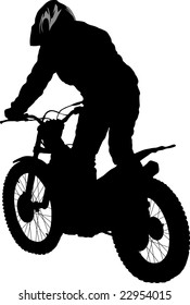 Vector silhouette of the motobiker