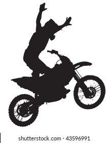 Vector silhouette of a motocross jumper.