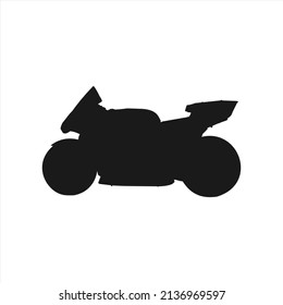 Vector Silhouette Of A MotoGP Motorbike. Symbol Or Icon Of MotoGP Bike.