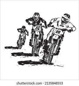 Vector Silhouette Motorbike Trail Race 