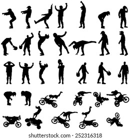 Vector silhouette of a motorcycle on a white background.