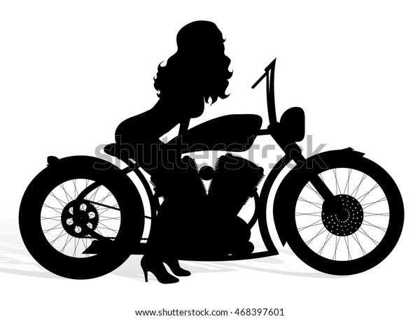 Download Vector Silhouette Motorcycle Woman On White Stock Vector ...