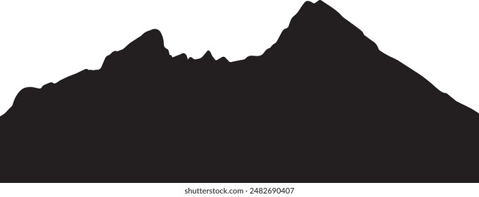 Vector silhouette of Mount Watzmann in the alps of Germany