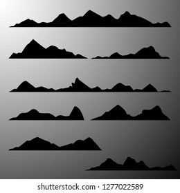 vector silhouette of mountains
