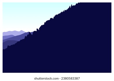 Silueta vectorial de las montañas durante el día - Imagen de gradaciones púrpura