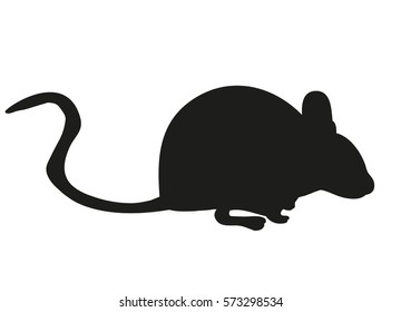 vector silhouette of a mouse, isolated