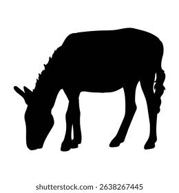Vector Silhouette mule with separate white background
