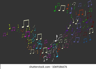 Vector silhouette of music on white background.