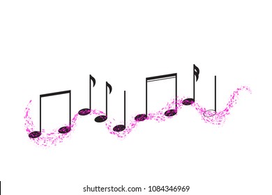 Vector silhouette of music on white background.