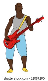 vector silhouette of musician