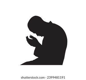 vector silhouette of Muslim  man praying