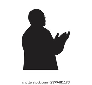 vector silhouette of Muslim  man praying