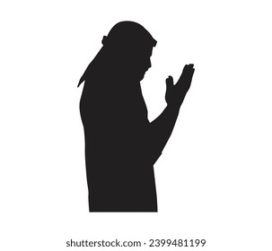 vector silhouette of Muslim  man praying