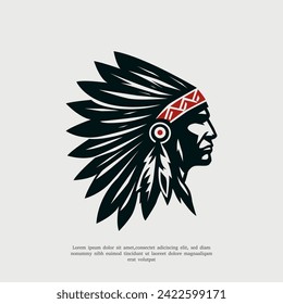 Vektorsilhouette indische Apache Logo-Design-Illustration