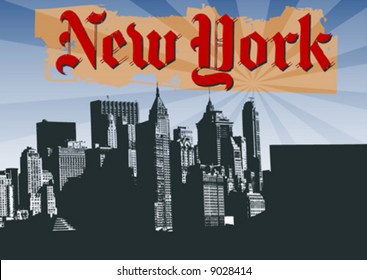 vector silhouette of New York