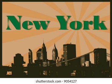 vector silhouette of New York