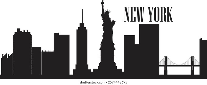 Vector silhouette of New York prepared and cleaned