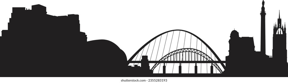 Vector silhouette of newcastle prepared and cleaned