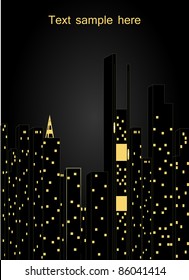 vector silhouette of night city