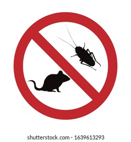 Vector Silhouette No Cockroach Rat Mark Stock Vector (Royalty Free ...