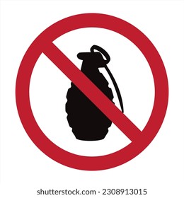 Vector silhouette of no garnet sign on white background. Prohibition symbol.