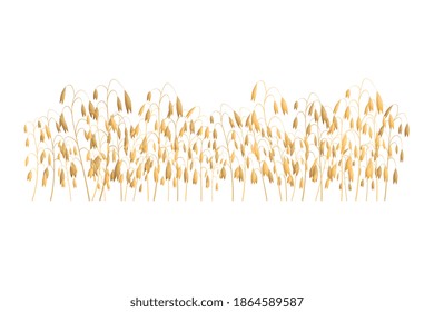 Vector silhouette of oatmel. Wheat in the field on a white background. 