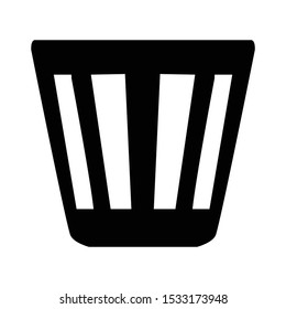 Vector silhouette of office recycle bin. Motives of office, objects, business, workplace, working, white collar