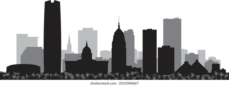 Vector silhouette of Oklahoma City prepared and cleaned