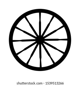 Vector Silhouette Of An Old Vintage Wagon Wheel