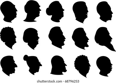 Vector. A Silhouette Of Older Persons