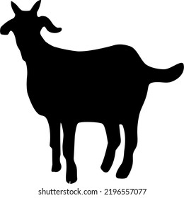 Vector silhouette on goat of white background