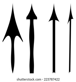 Vector silhouette on a white background arrows.