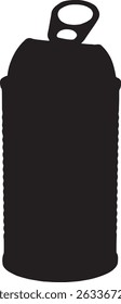 vector; silhouette of a  open can 