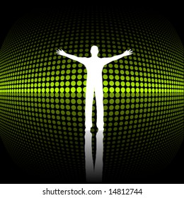 Vector silhouette with open hands