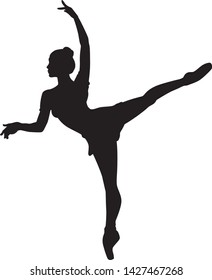 Vector silhouette os a pretty ballet dancer 