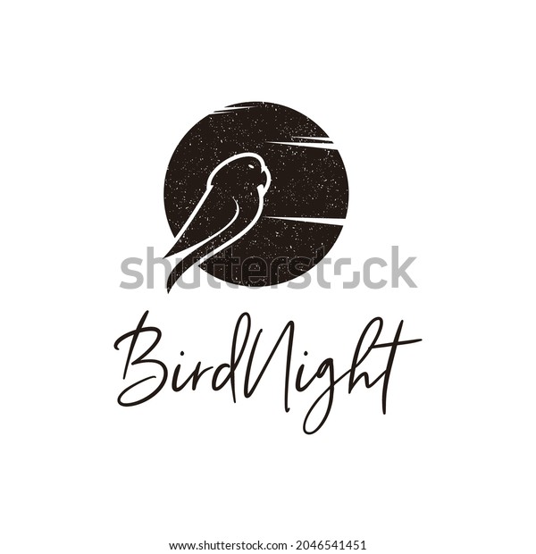 Vector silhouette owl on moon background. Symbol\
of night.