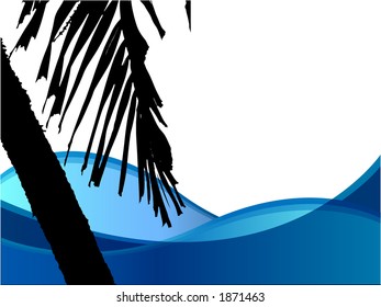 Vector silhouette of a palm tree.