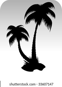 vector silhouette palm tree