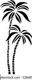 vector silhouette palm tree