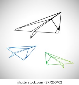 Vector silhouette the paper squadron of planes symbol