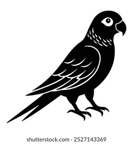 A vector silhouette parakeet art illustration.