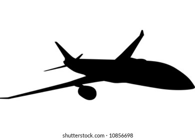 Vector silhouette of passenger jetliner More vector airplanes see in my portfolio