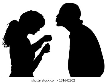 Vector silhouette of people in different situations.