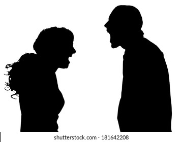 Vector silhouette of people in different situations.