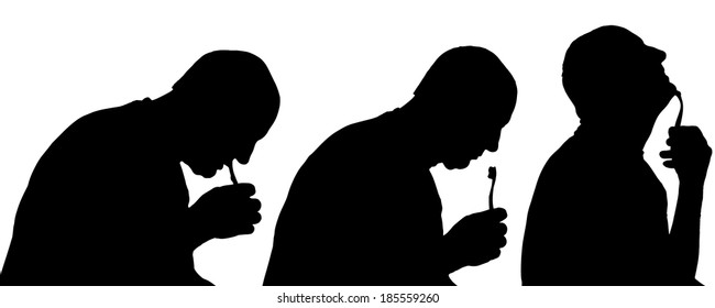 Vector silhouette of people in different situations.
