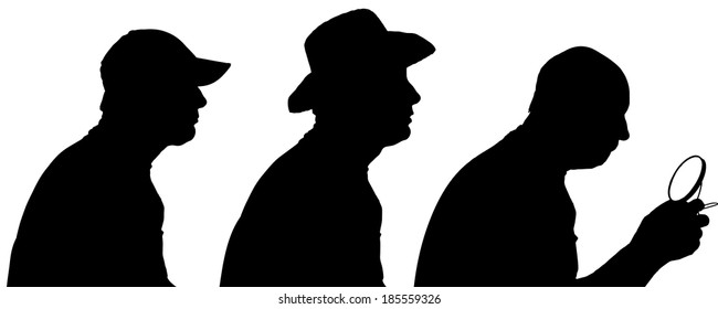 Vector silhouette of people in different situations.