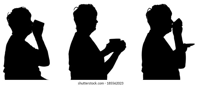 Vector silhouette of people in different situations.