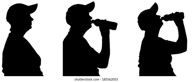 Vector silhouette of people in different situations.
