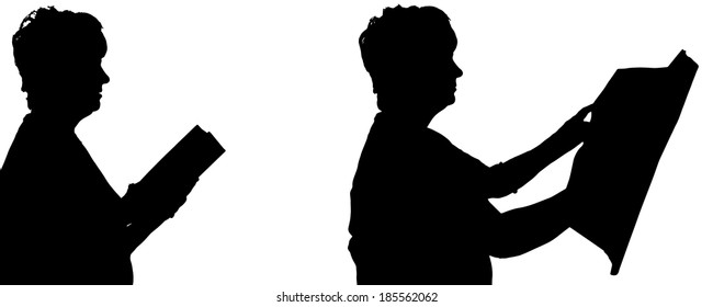 Vector silhouette of people in different situations.